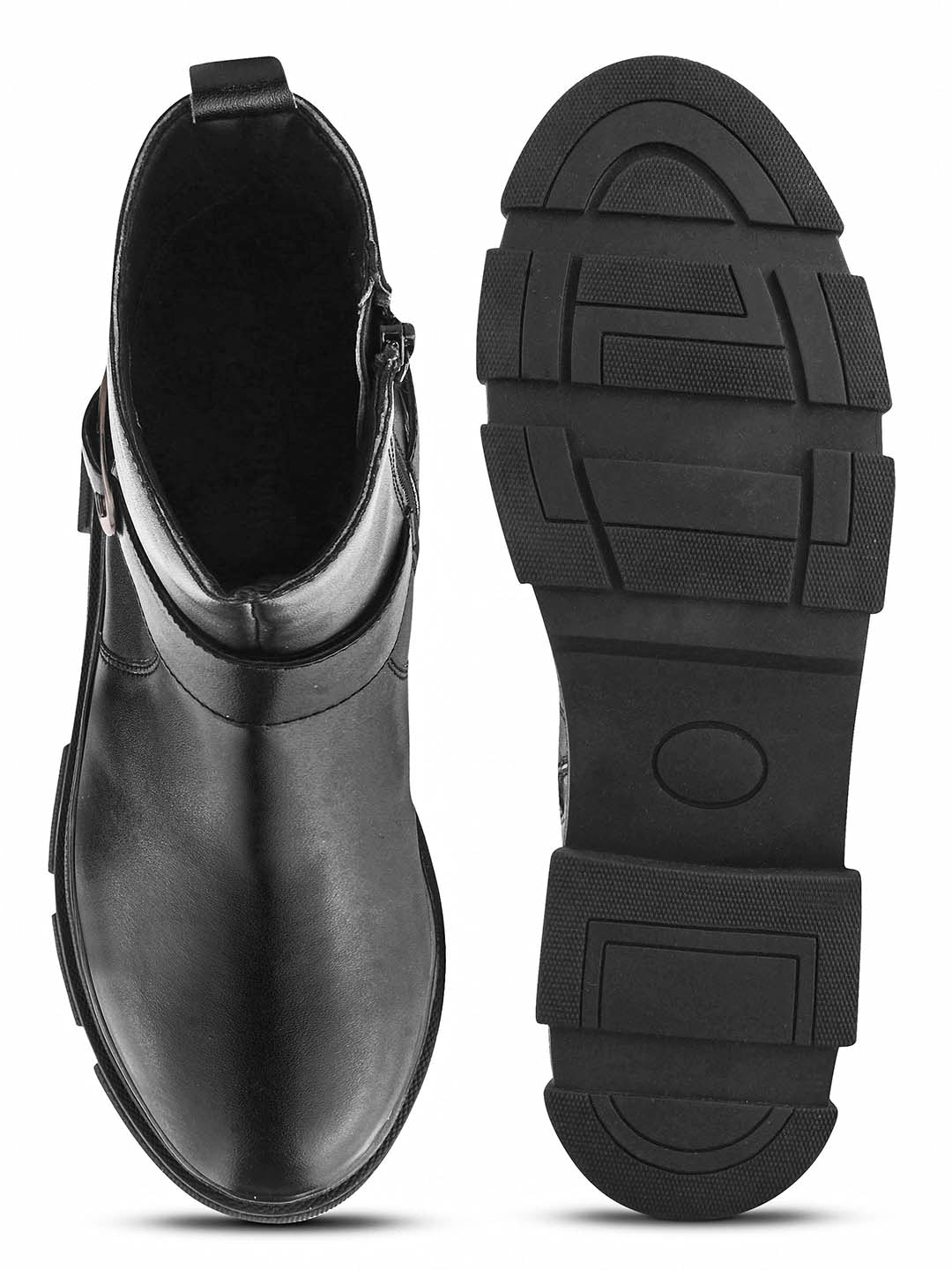 Women Black Block Heeled Boots