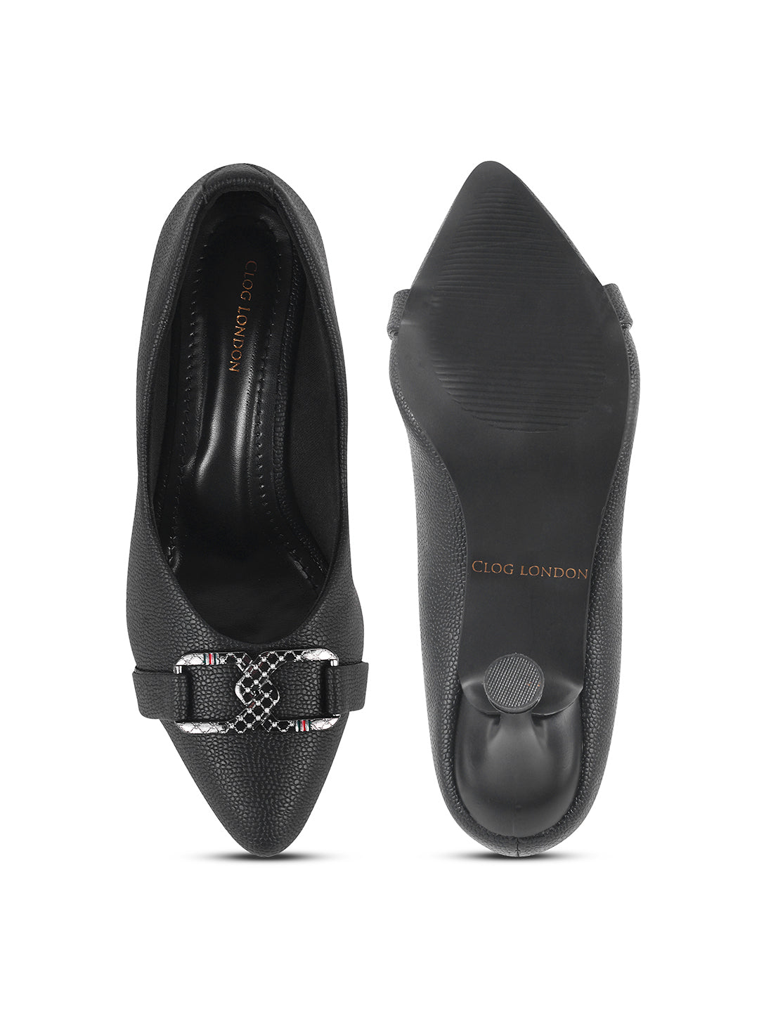 Women Black Slip on Stiletto Heel Pumps Sandals