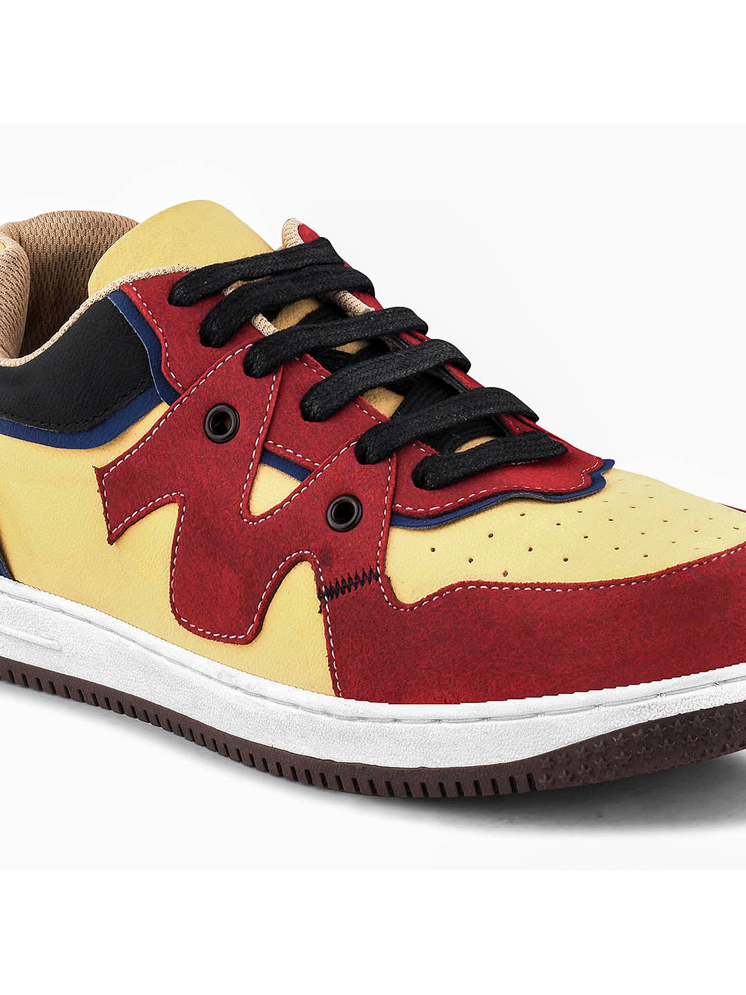Men's Red & Yellow Casual Sneakers Shoes