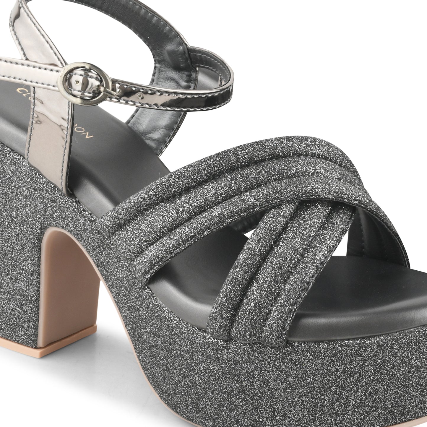 Women Black Party Platform Heel Sandals