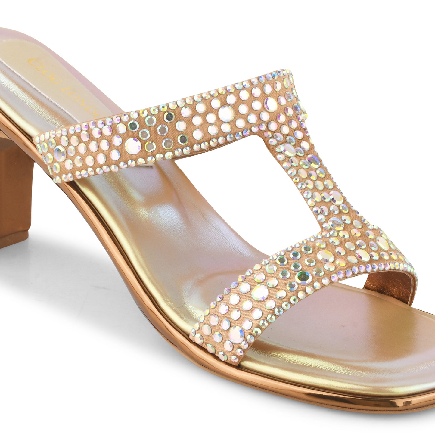 Women Copper Block Heels Sandals