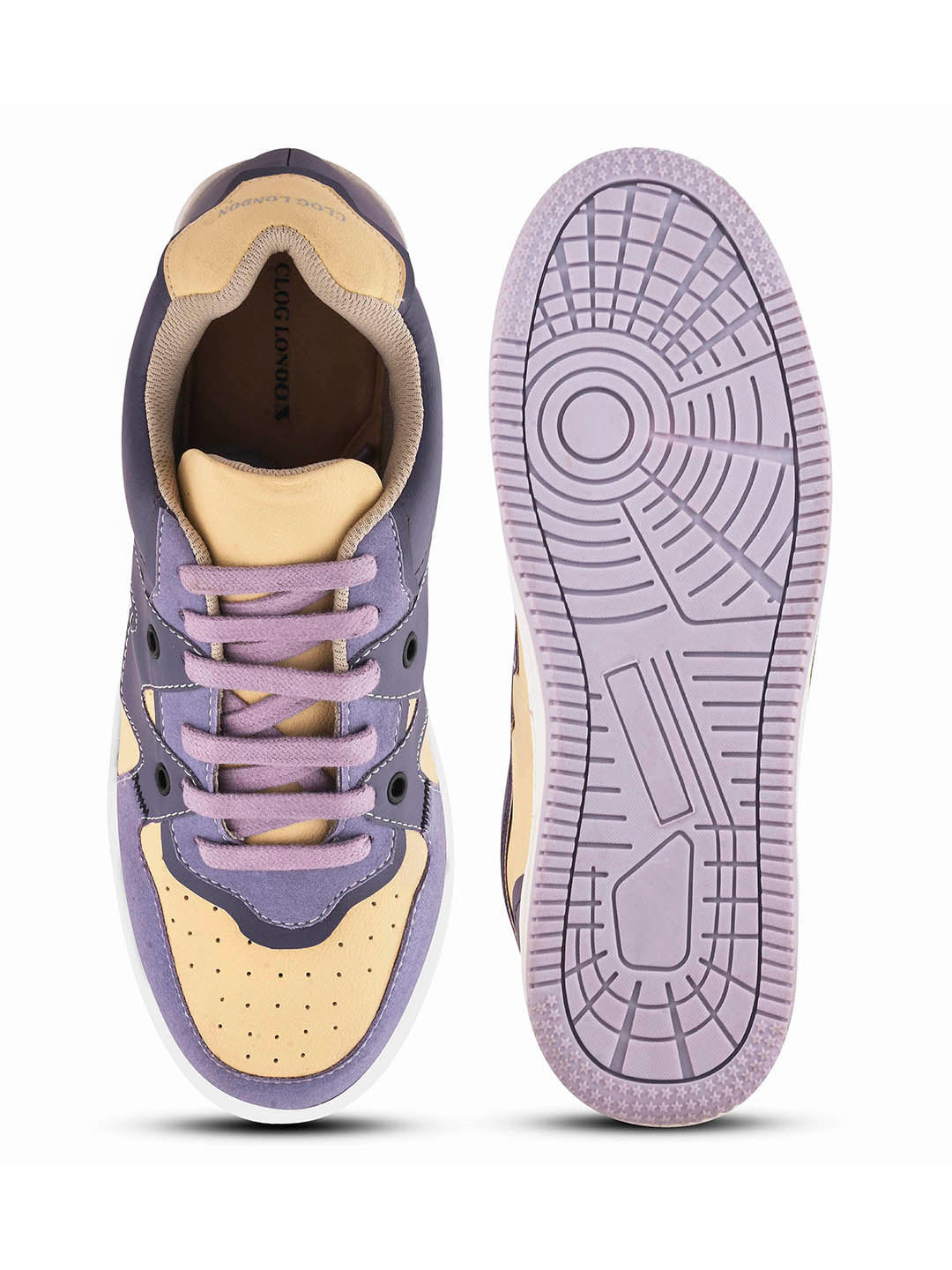 Men's Purple & Yellow Casuals Sneakers Shoes