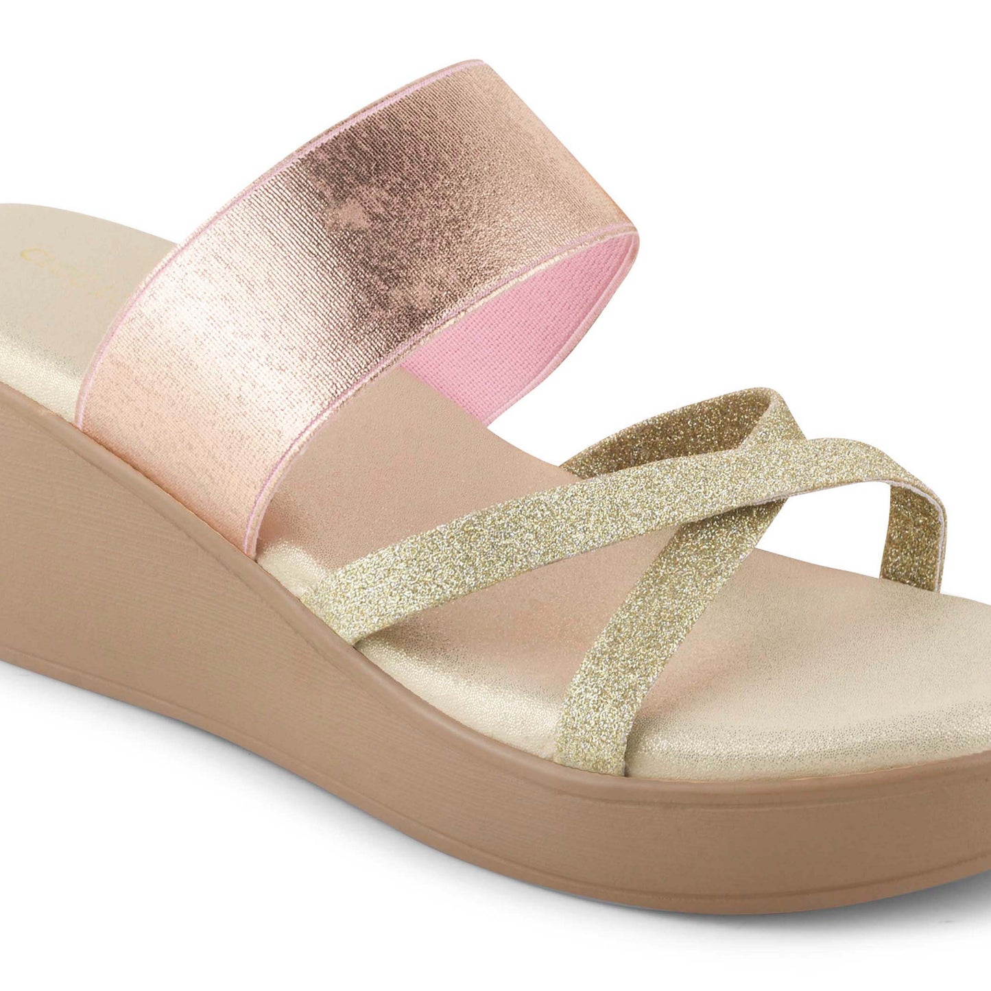 Women Rose-Gold Wedges Heeled