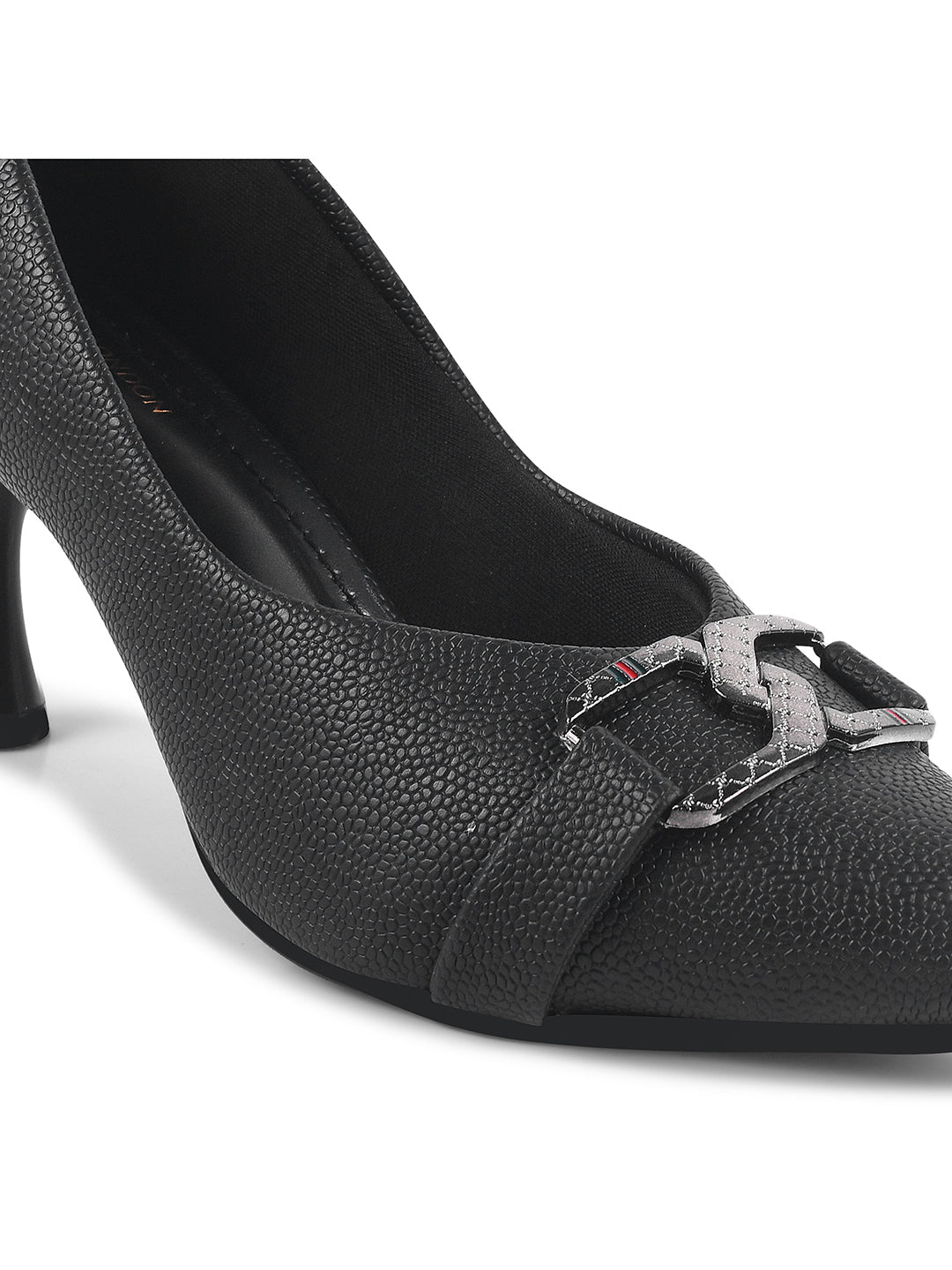 Women Black Slip on Stiletto Heel Pumps Sandals