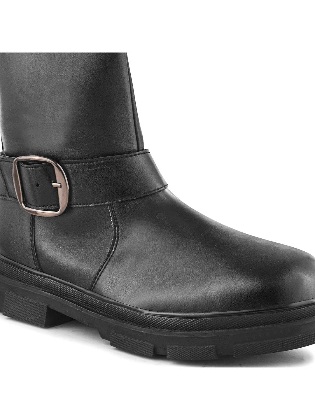 Women Black Block Heeled Boots