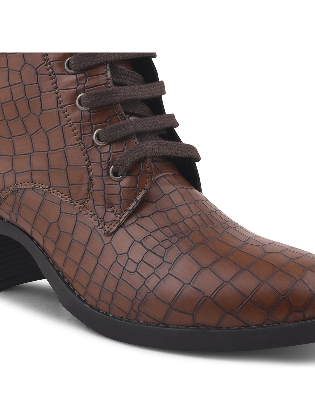 Women Black Lace-up-Ankle Boots