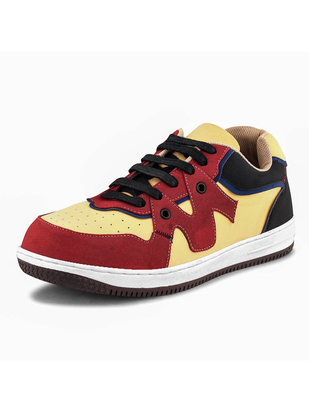 Men's Red & Yellow Casual Sneakers Shoes