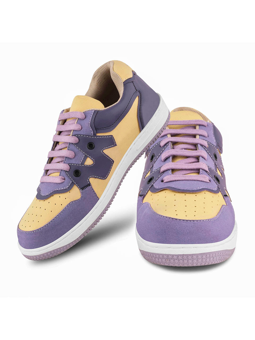 Men's Purple & Yellow Casuals Sneakers Shoes