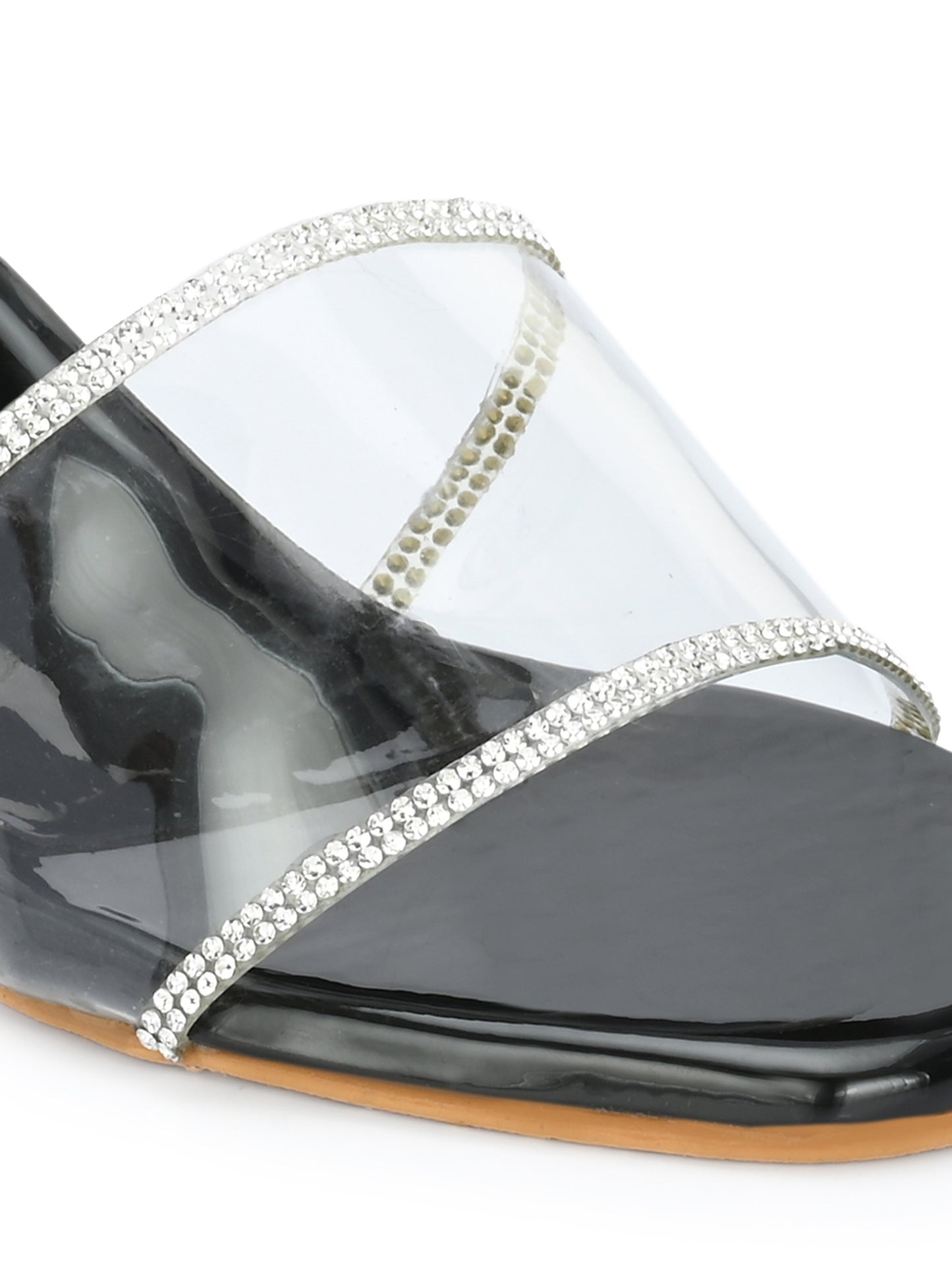 Women Black Block Heels Sandals