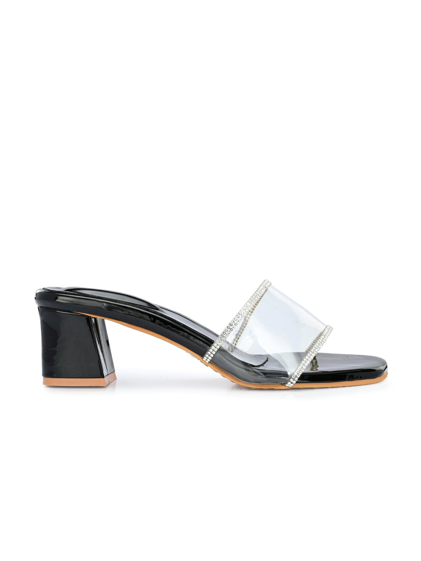Women Black Block Heels Sandals