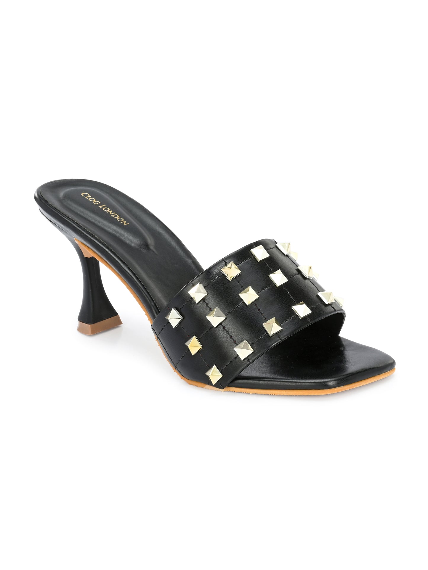 Women Black Comfortable Heel Sandals