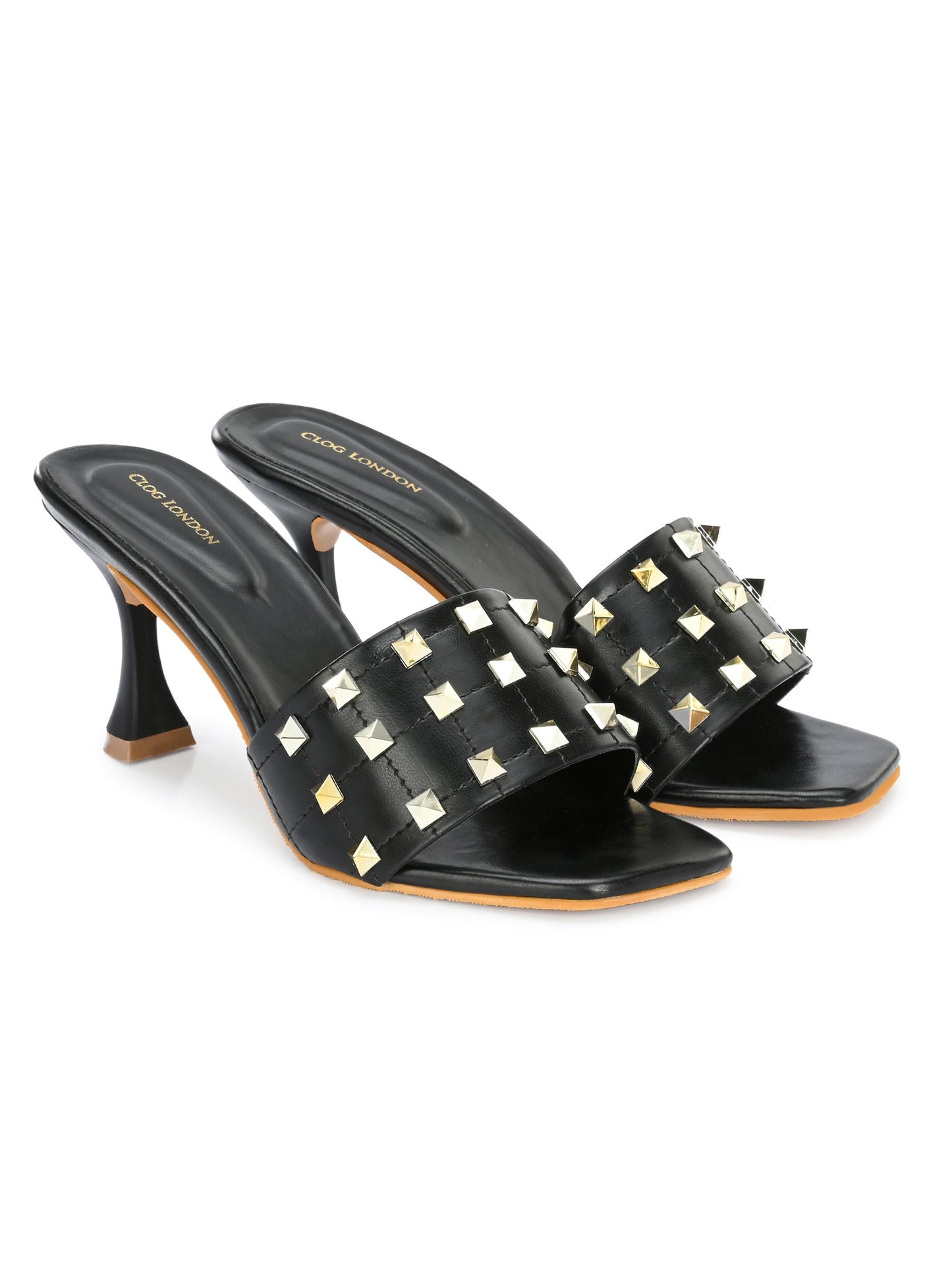 Women Black Comfortable Heel Sandals