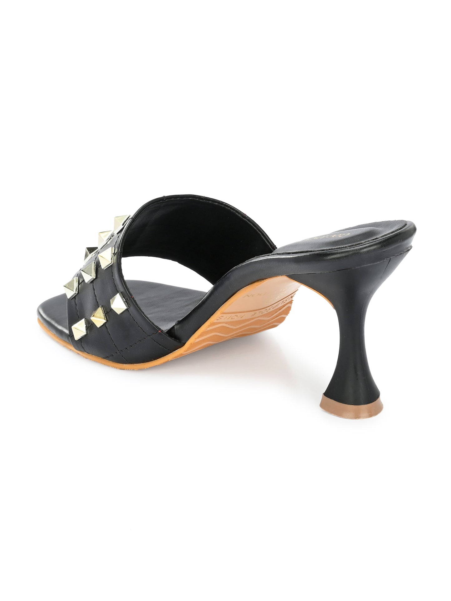 Women Black Comfortable Heel Sandals