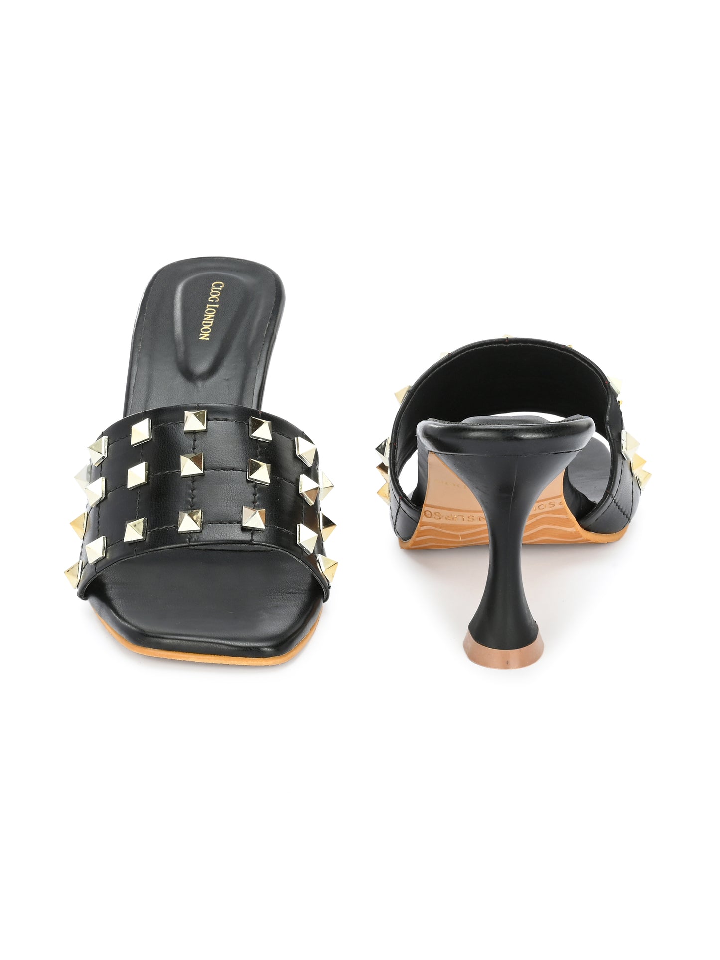 Women Black Comfortable Heel Sandals