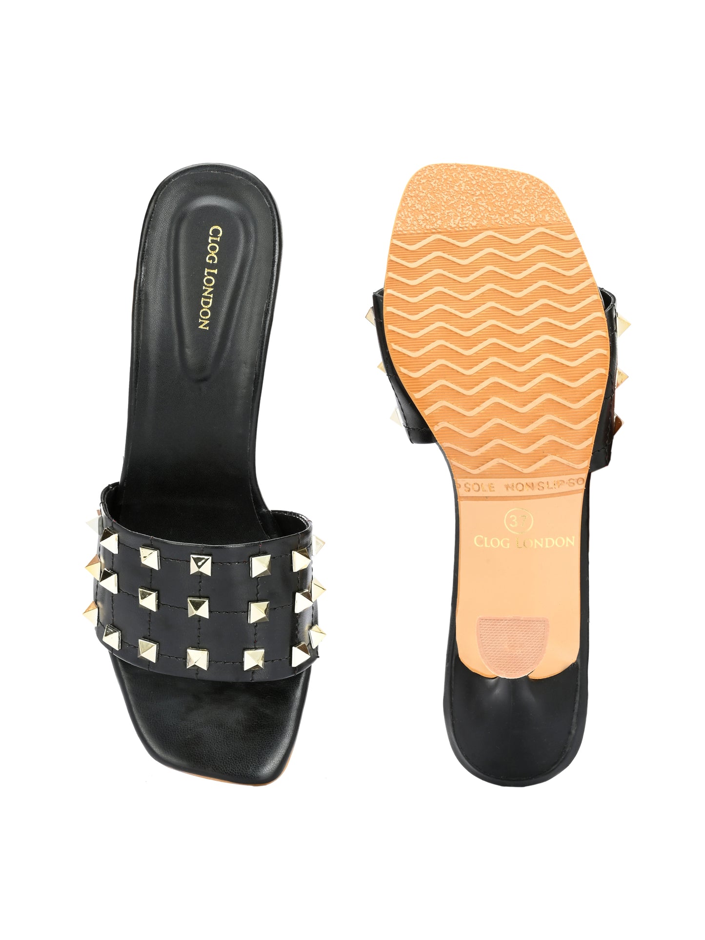 Women Black Comfortable Heel Sandals