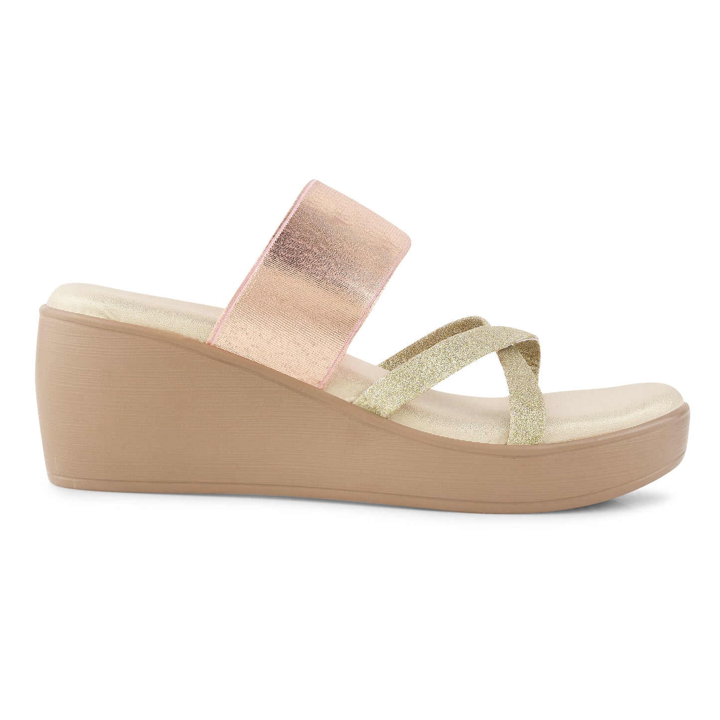 Women Rose-Gold Wedges Heeled