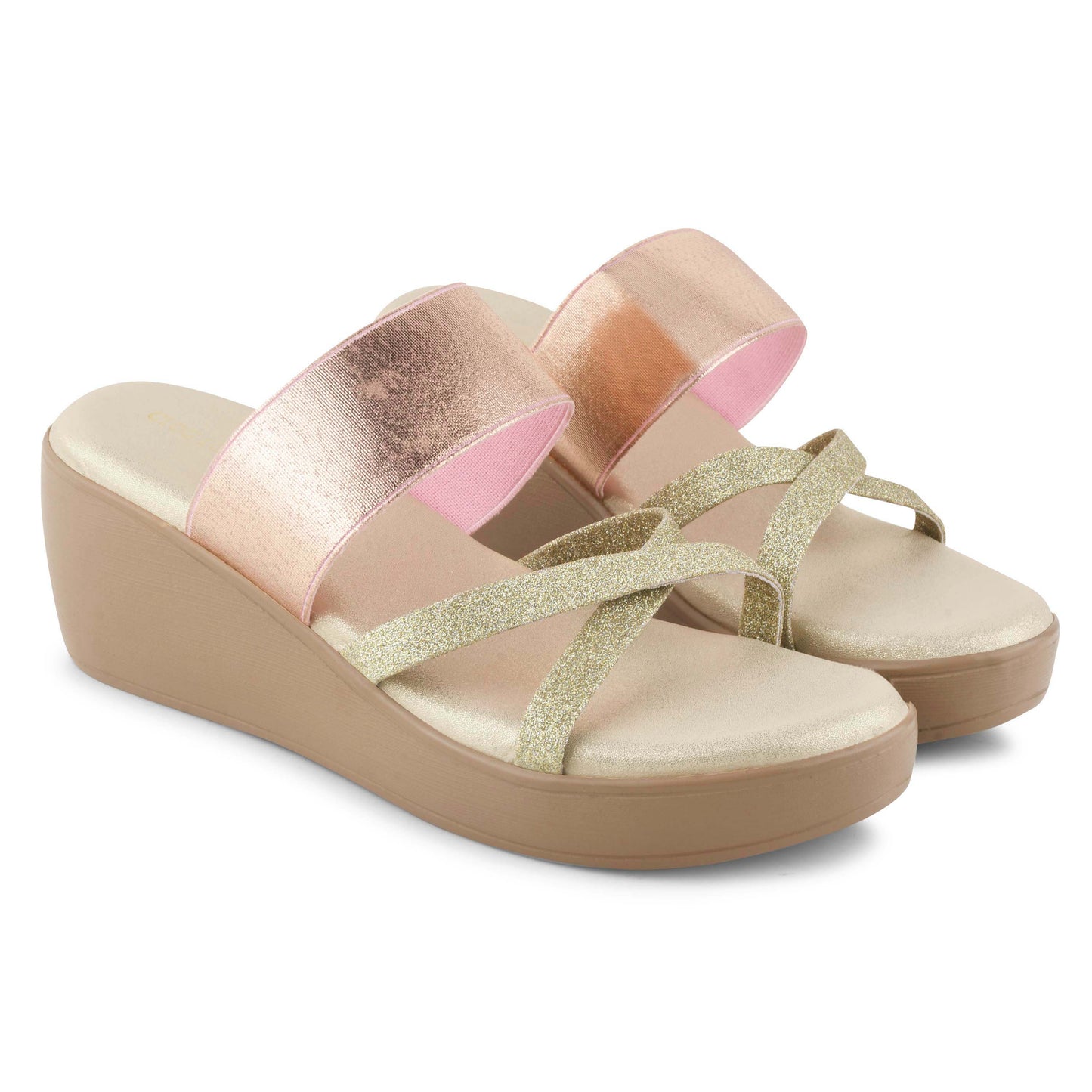 Women Rose-Gold Wedges Heeled