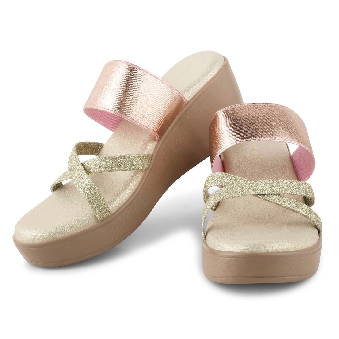 Women Rose-Gold Wedges Heeled
