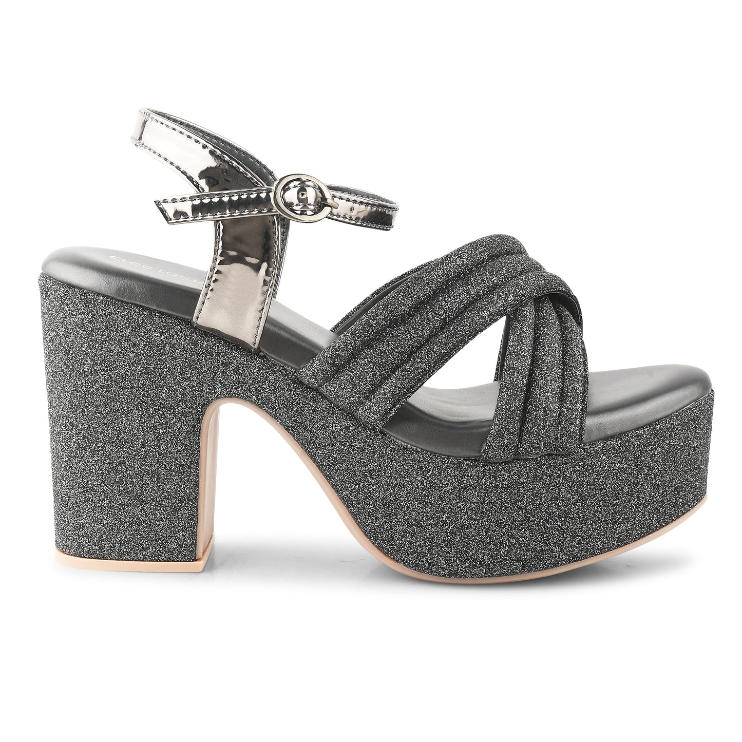 Women Black Party Platform Heel Sandals