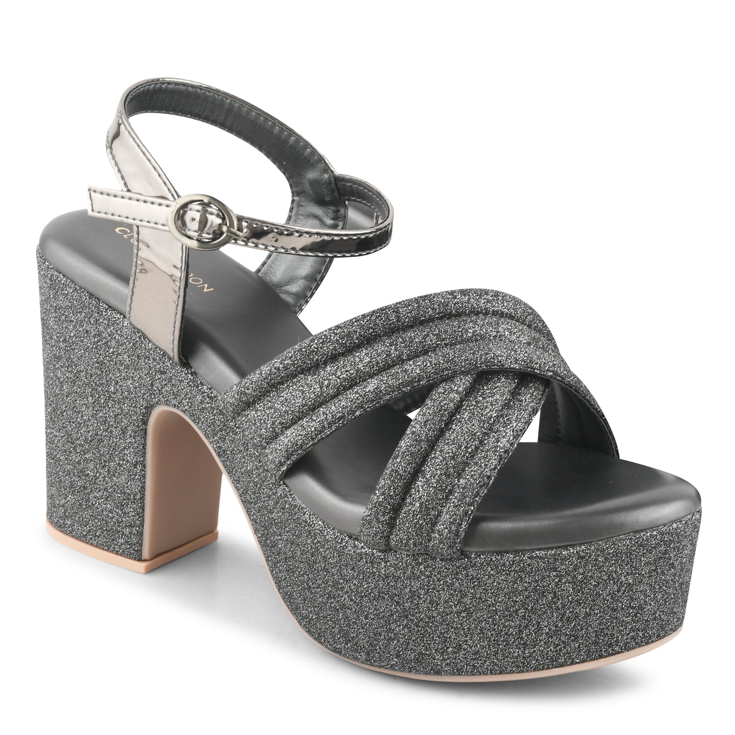 Women Black Party Platform Heel Sandals