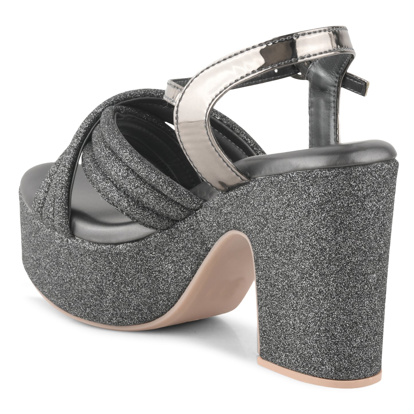 Women Black Party Platform Heel Sandals