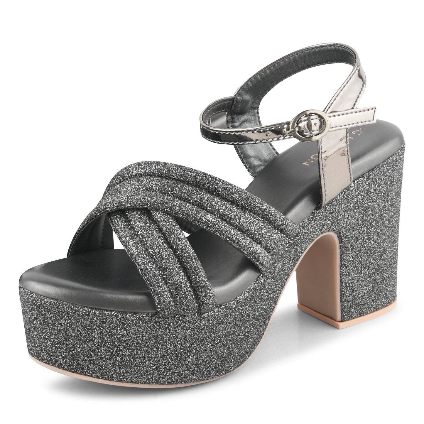 Women Black Party Platform Heel Sandals