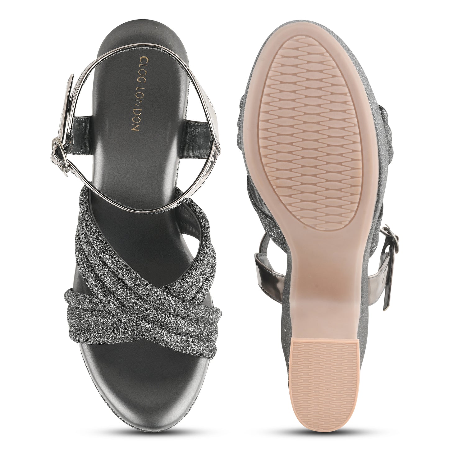 Women Black Party Platform Heel Sandals