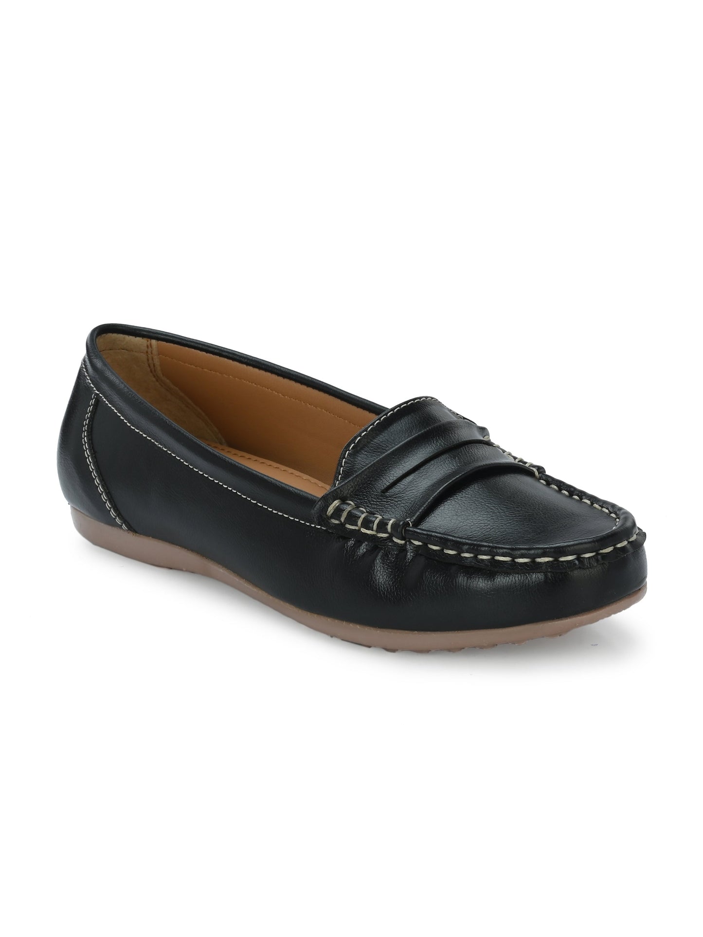 Women Off-White Ballerinas Textured Round Toe Loafers