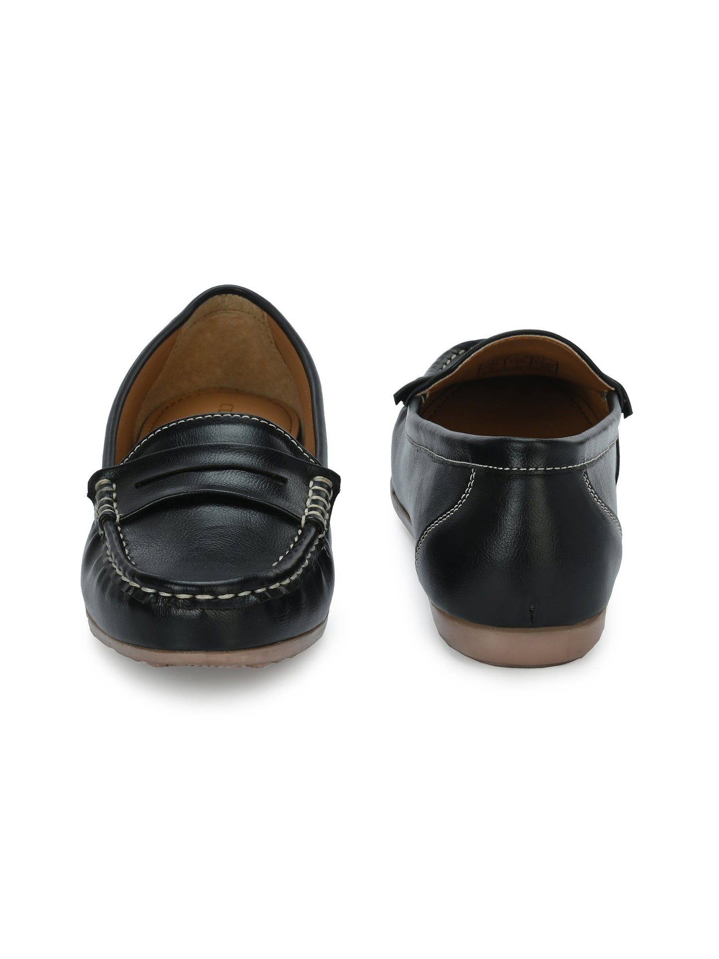 Women Off-White Ballerinas Textured Round Toe Loafers