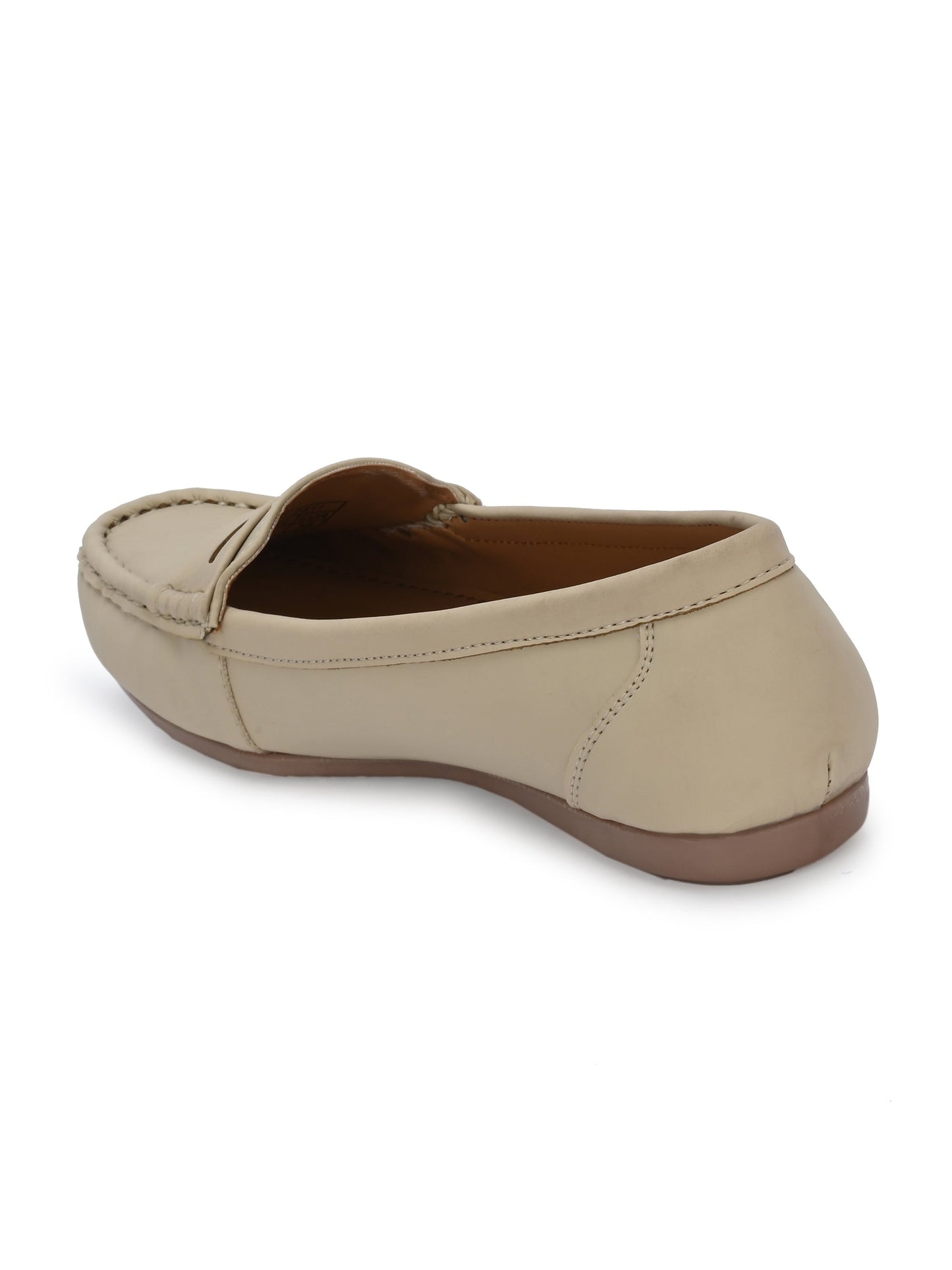 Women Off-White Ballerinas Textured Round Toe Loafers