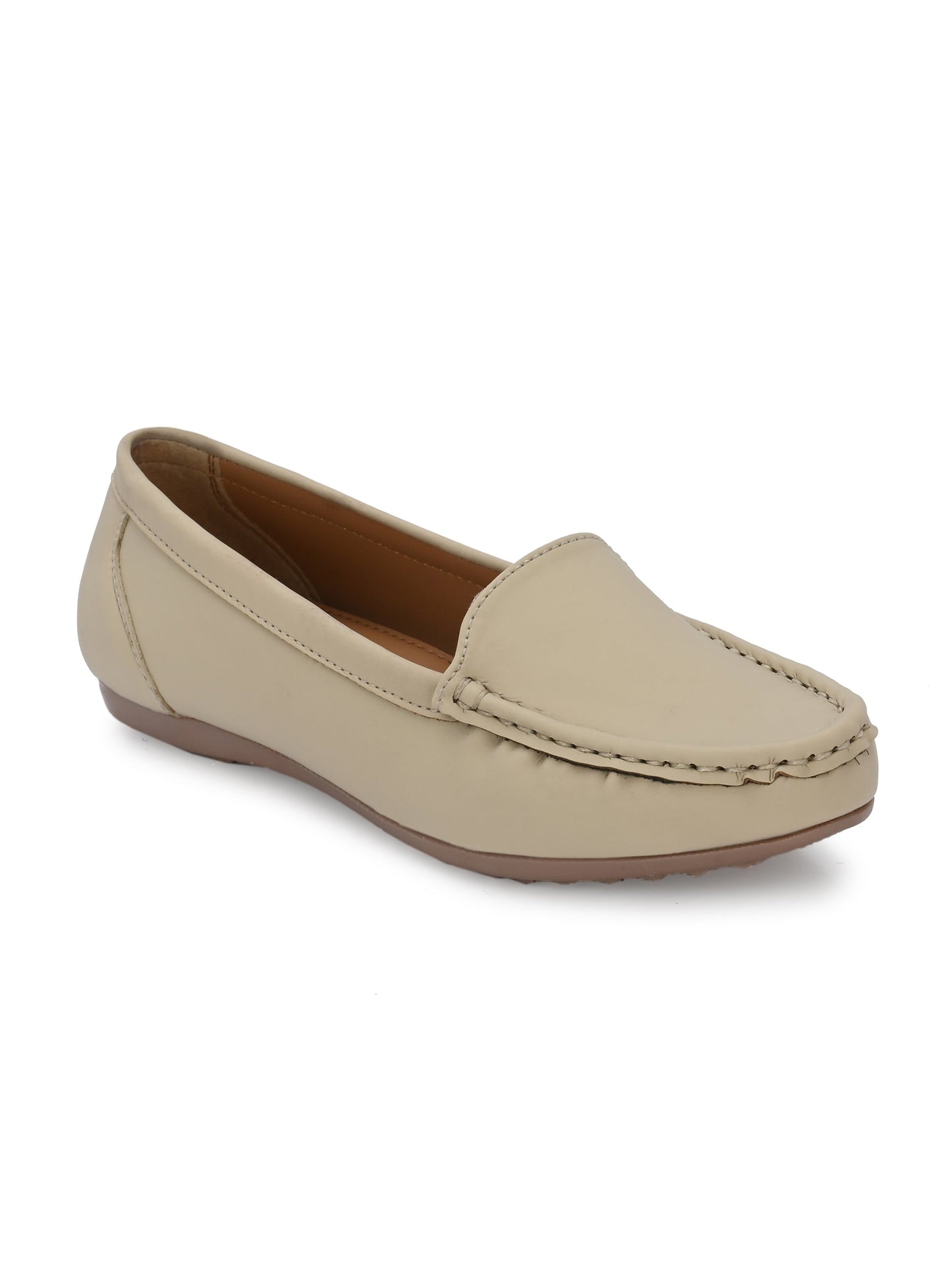 Women Black Ballerinas Textured Round Toe Loafers