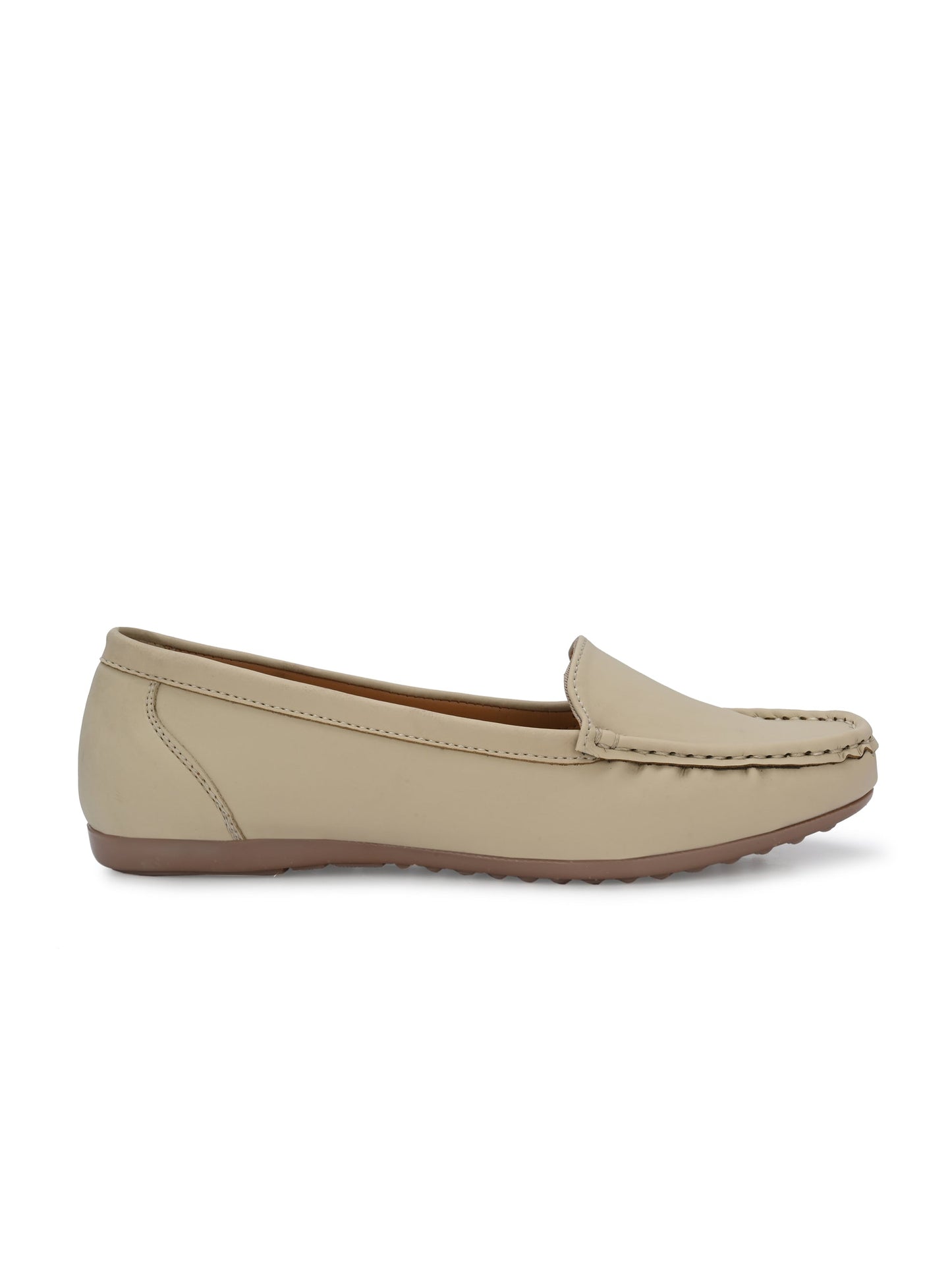 Women Black Ballerinas Textured Round Toe Loafers