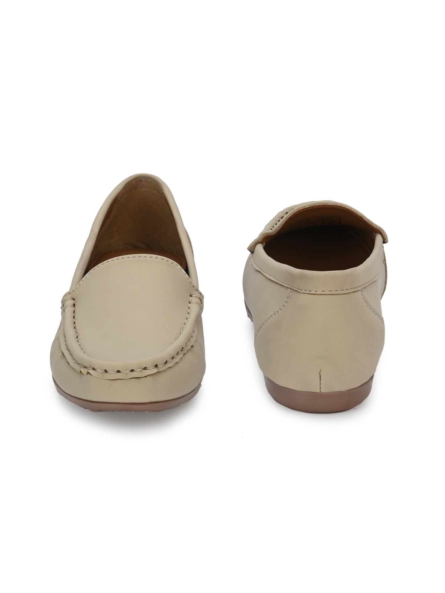Women Black Ballerinas Textured Round Toe Loafers