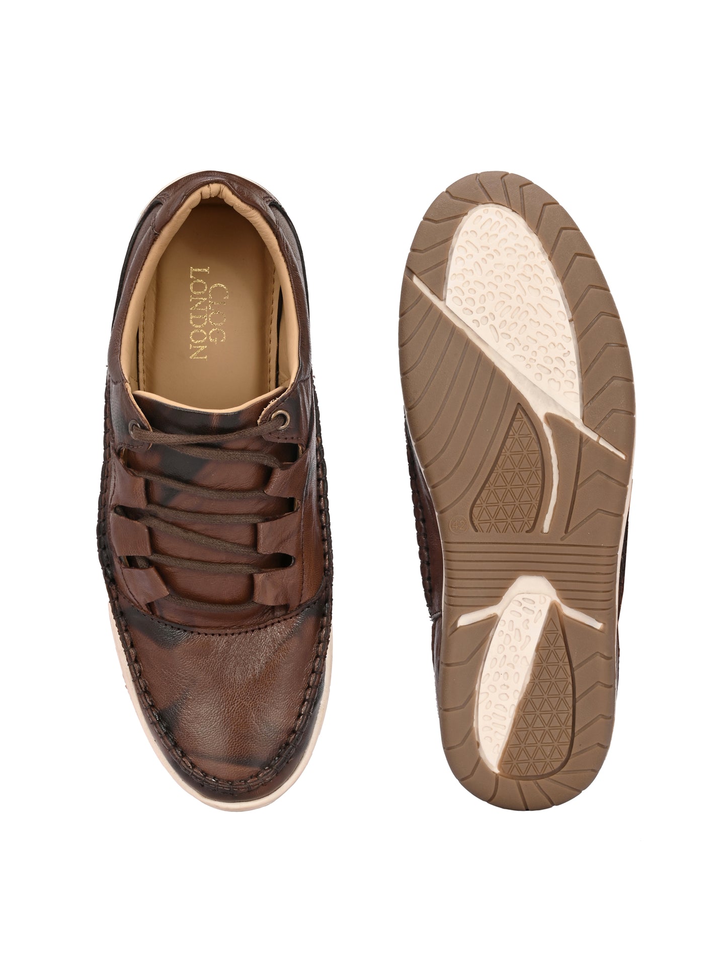 Men's Textured Leathers Sneakers Shoes