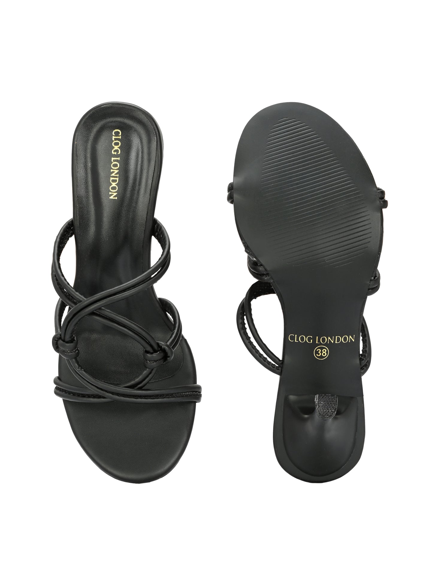 Women Black Comfortable Heels Sandals