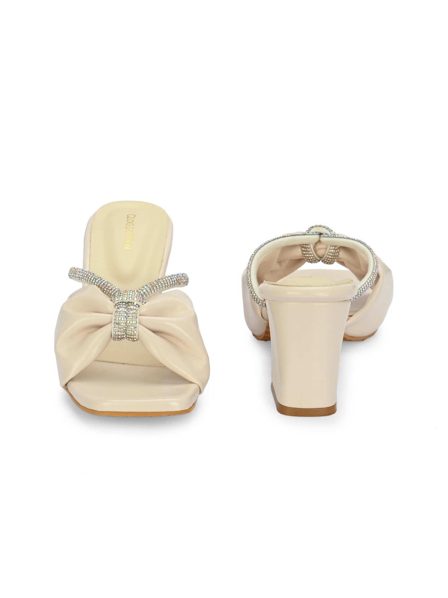 Women Off-White Block Heels Sandals