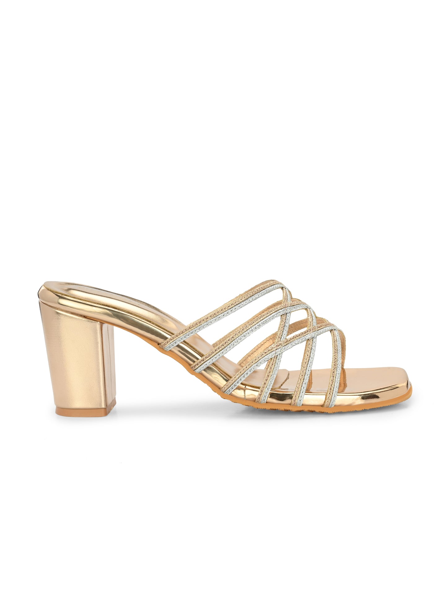 Women Glosy black Heels Sandals