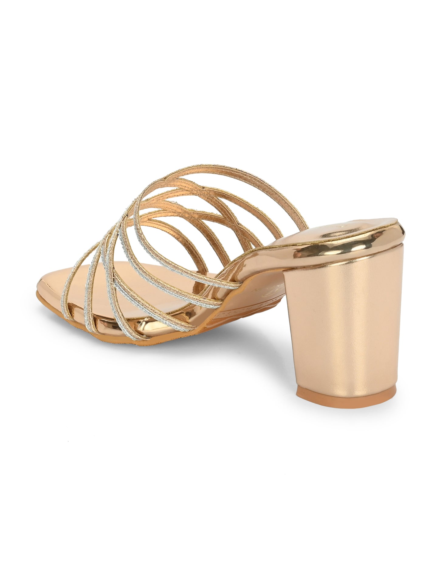 Women Glosy black Heels Sandals