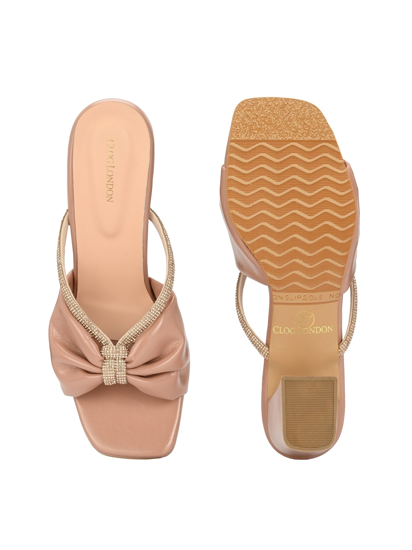 Women Off-White Block Heels Sandals