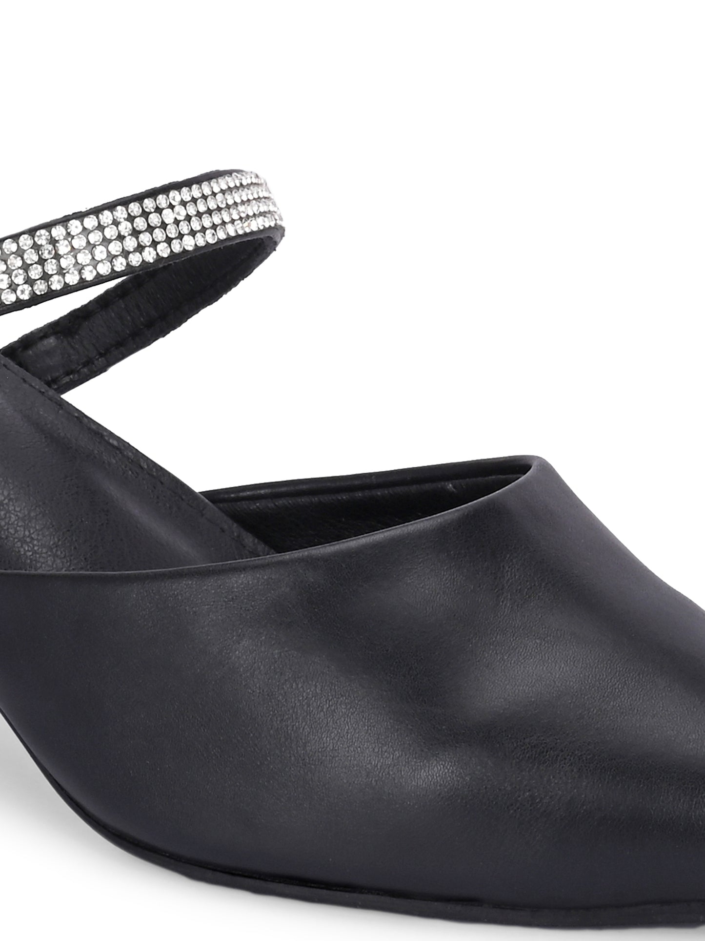 Women Black Block Pumps Heeled Sandals
