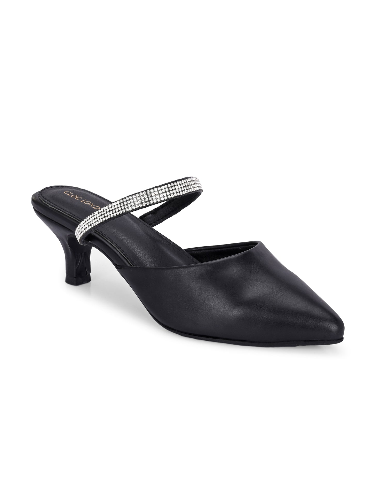 Women Black Block Pumps Heeled Sandals
