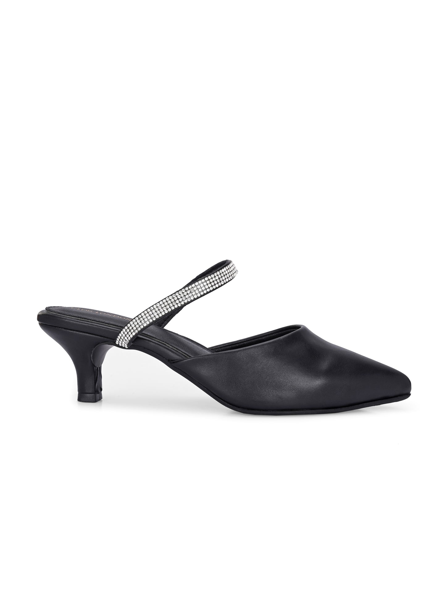 Women Black Block Pumps Heeled Sandals