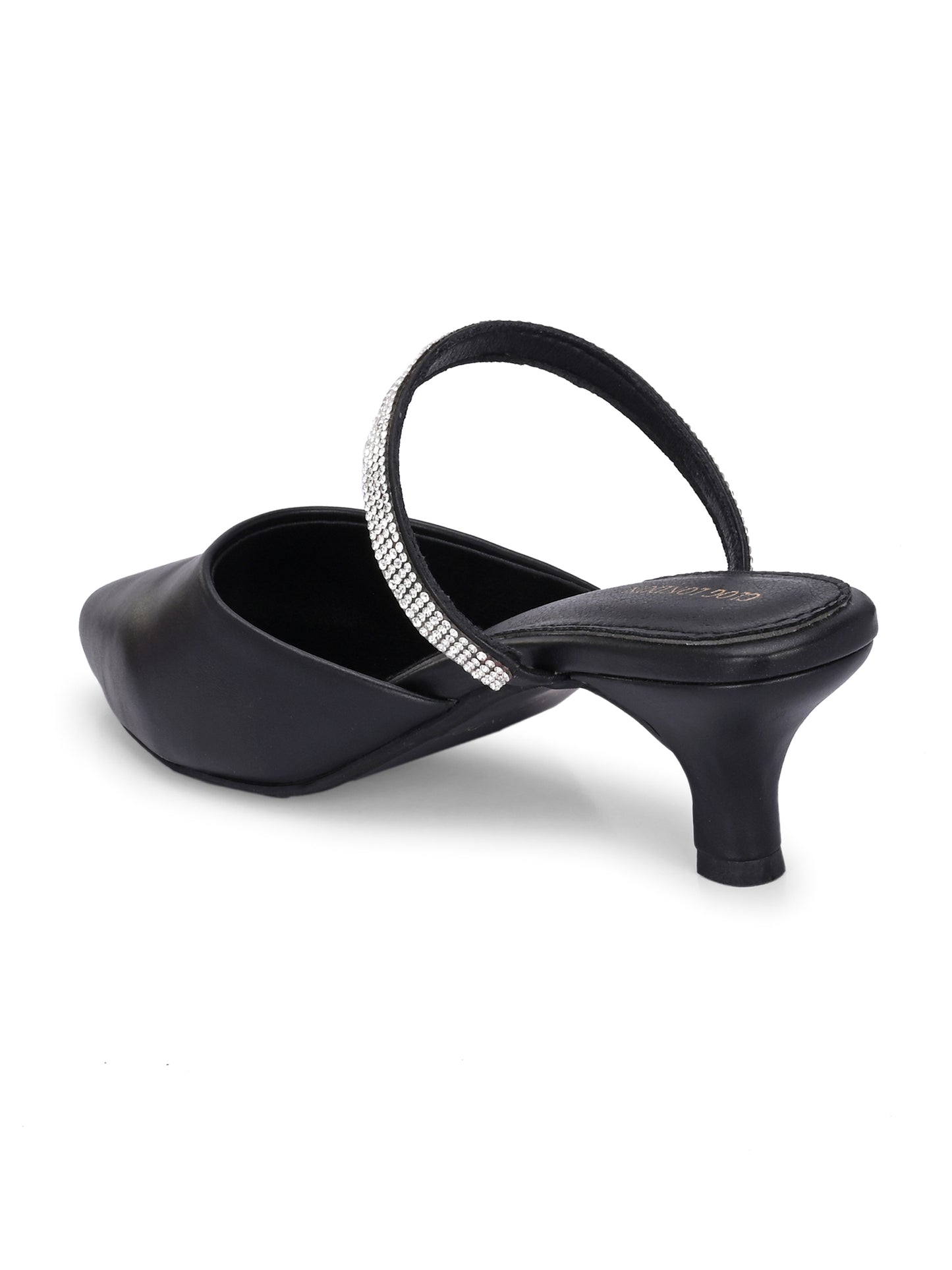 Women Black Block Pumps Heeled Sandals