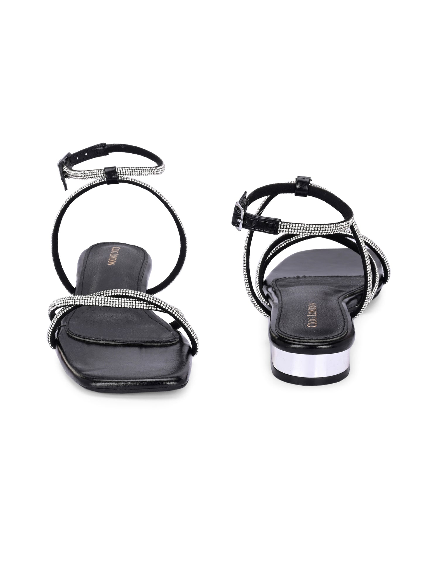 Women Fashionable Black Heels Sandals