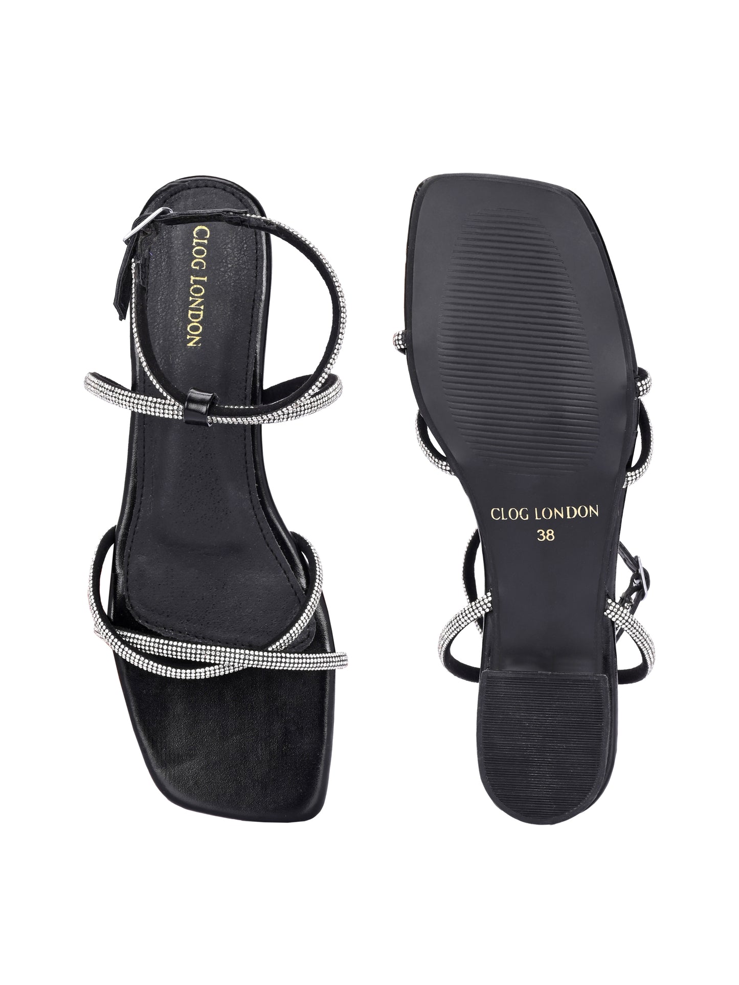 Women Fashionable Black Heels Sandals