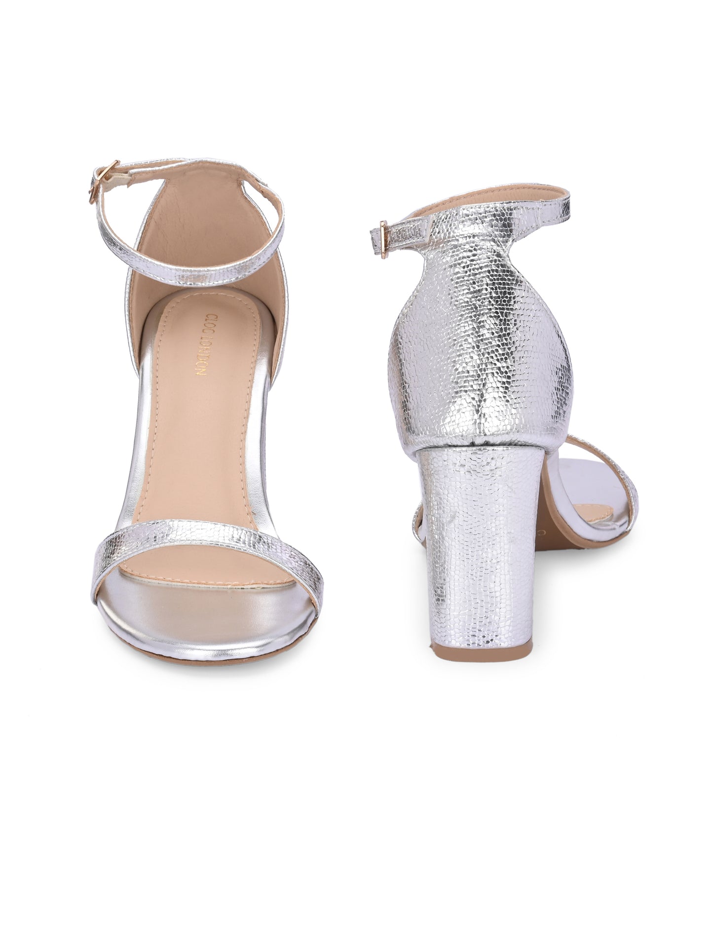 Women Fashionable Silver Heels Sandals