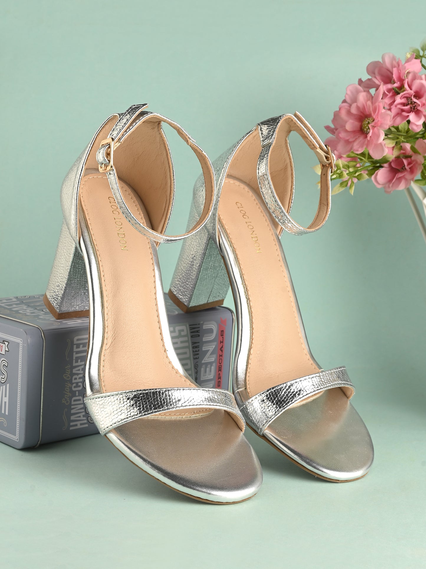 Women Fashionable Silver Heels Sandals