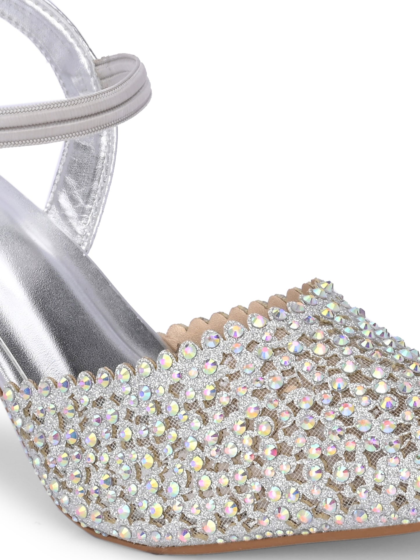 Women Silver Pumps Heeled Sandals