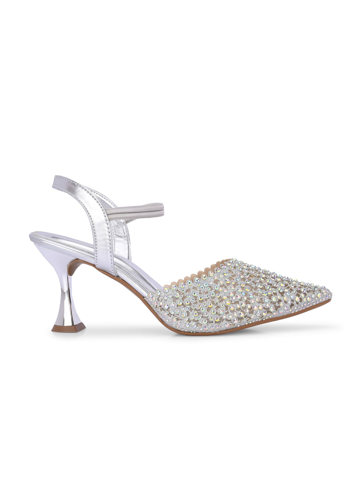 Women Silver Pumps Heeled Sandals