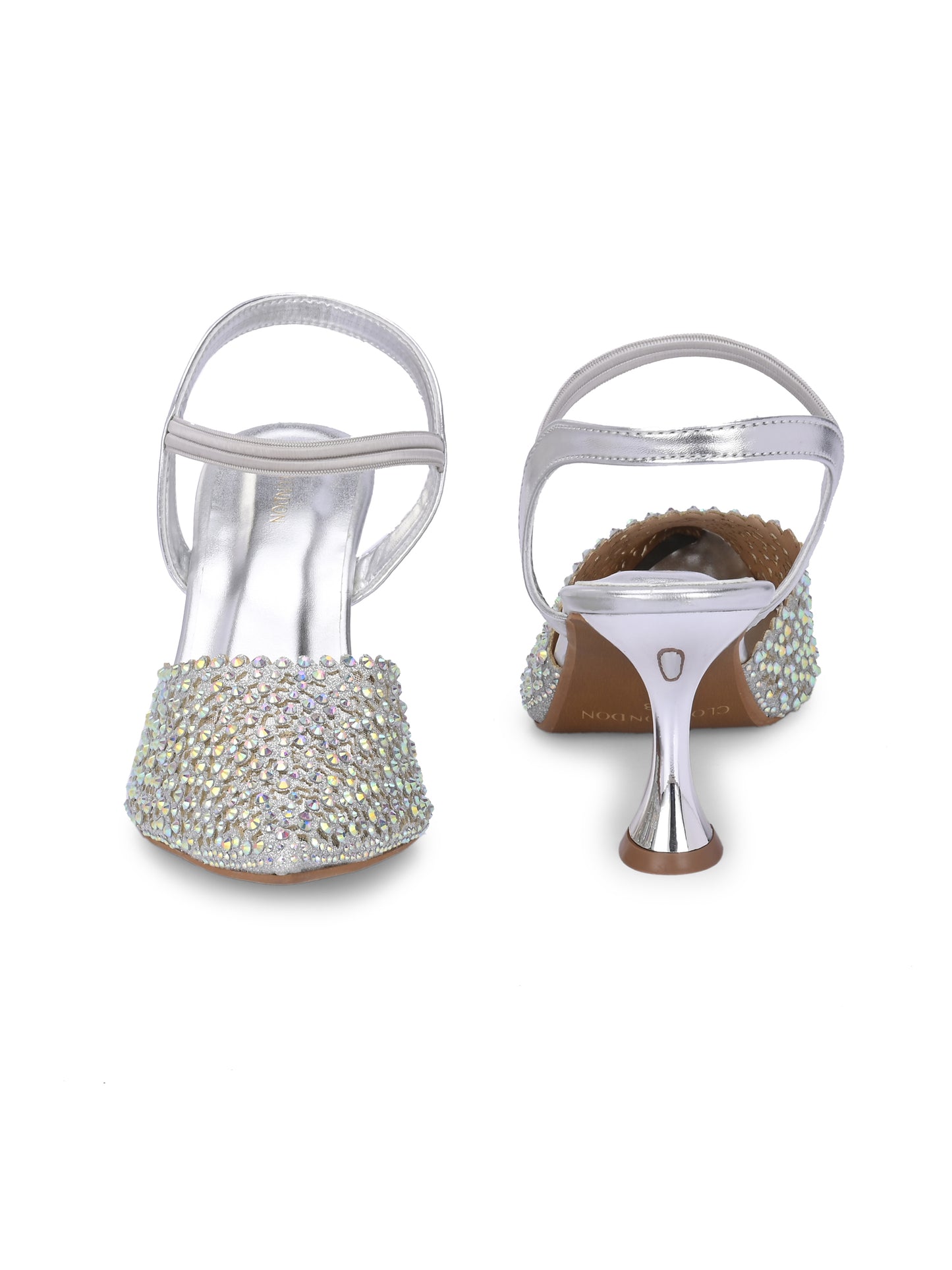 Women Silver Pumps Heeled Sandals